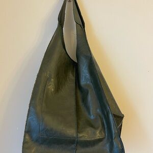 Oversized Olive Green Faux Leather Tote Bag Huge Capacity Bucket Shopping Tote